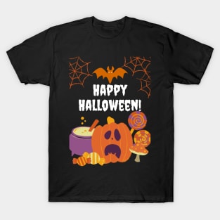 Vintage Pumpkin Scene Halloween Gift T-Shirt